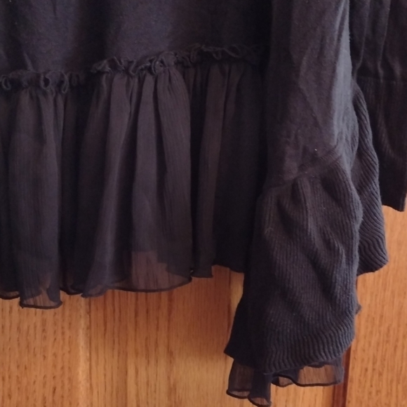 Black open sweater. Size: L - Picture 2 of 4